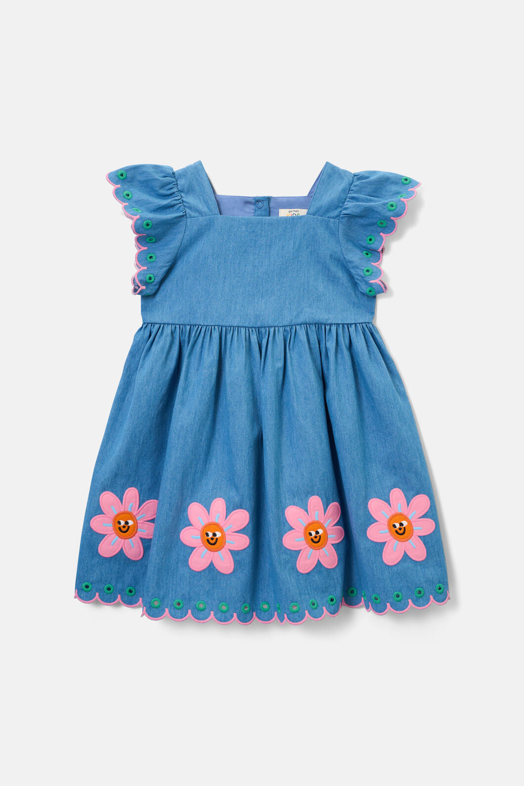 Gorman NZ - Daisy Embroidery Kids Dress - denim