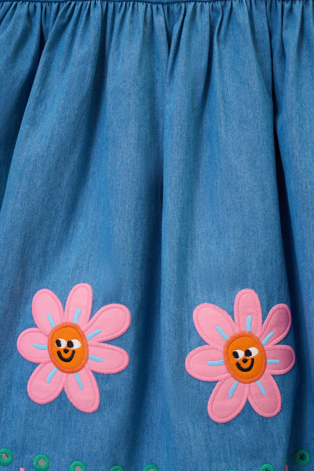 Gorman NZ - Daisy Embroidery Kids Dress - denim