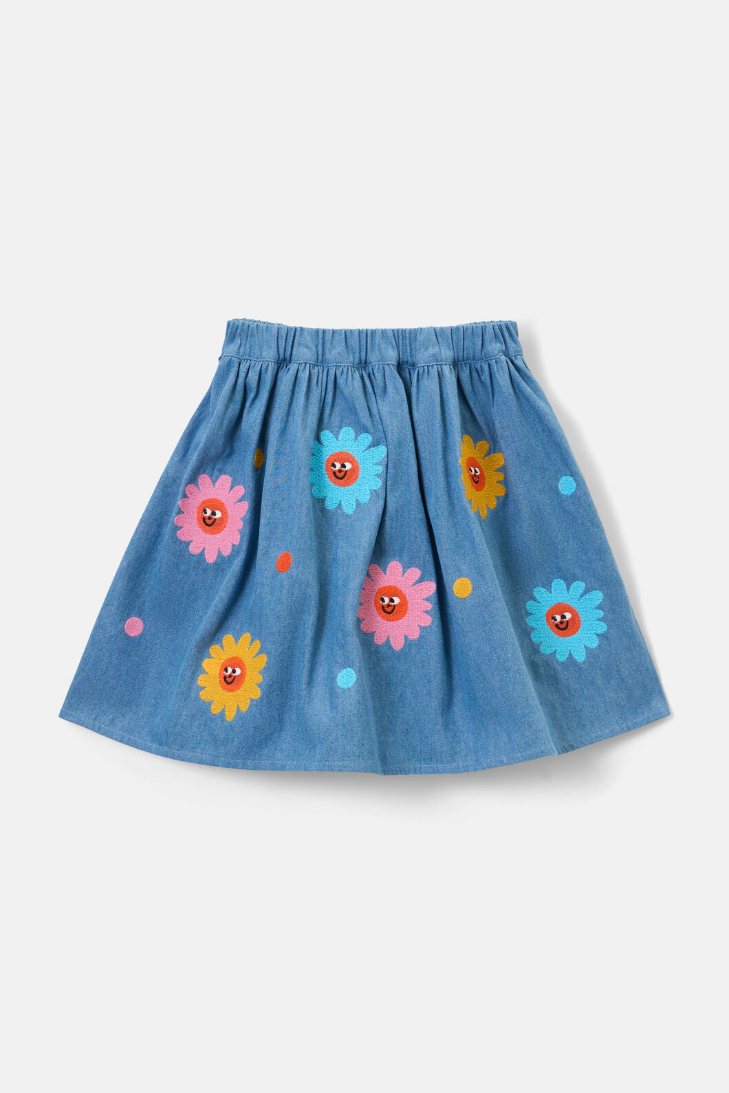 Gorman NZ - Daisy Embroidery Kids Skirt - denim