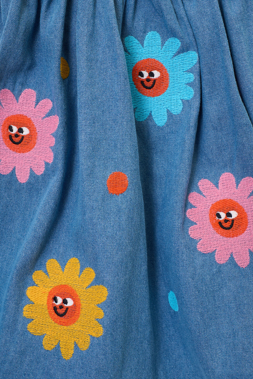 Gorman NZ - Daisy Embroidery Kids Skirt - denim