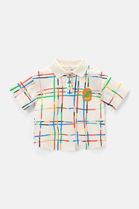 Gorman NZ - Rex Check Kids Polo Top - cream