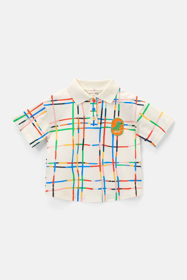 Gorman NZ - Rex Check Kids Polo Top - cream