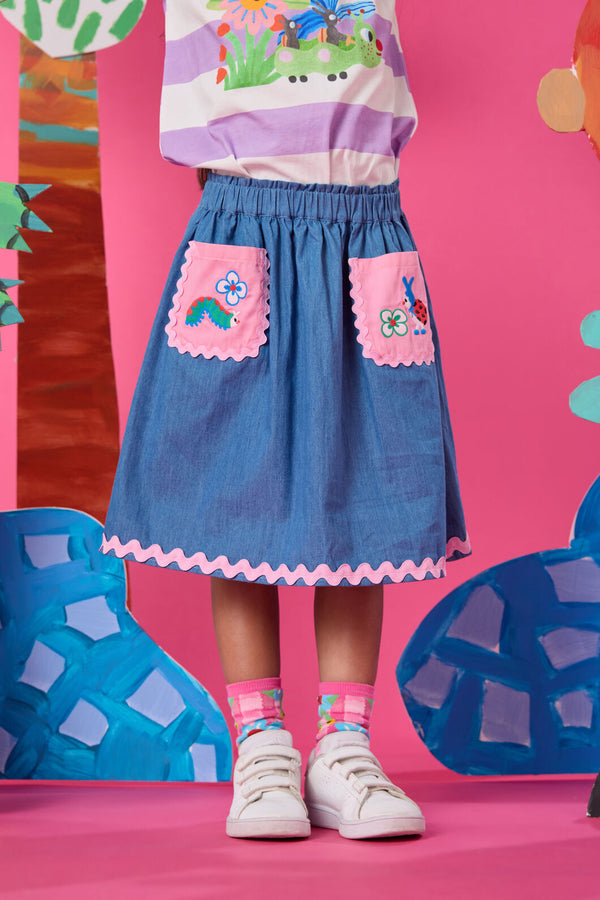 Gorman NZ - Hyper Bugs Kids Denim Skirt - denim
