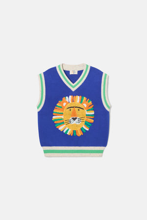 Gorman NZ - Sports Lion Kids Knit Vest - blue