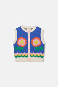 Gorman NZ - Floral Button Up Kids Vest - blue