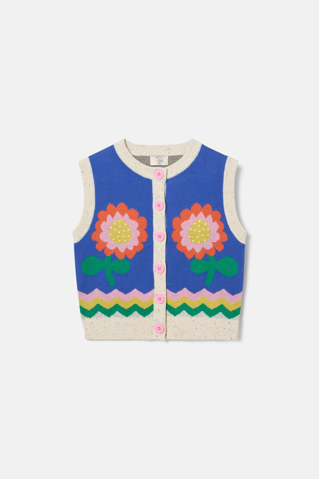 Gorman NZ - Floral Button Up Kids Vest - blue