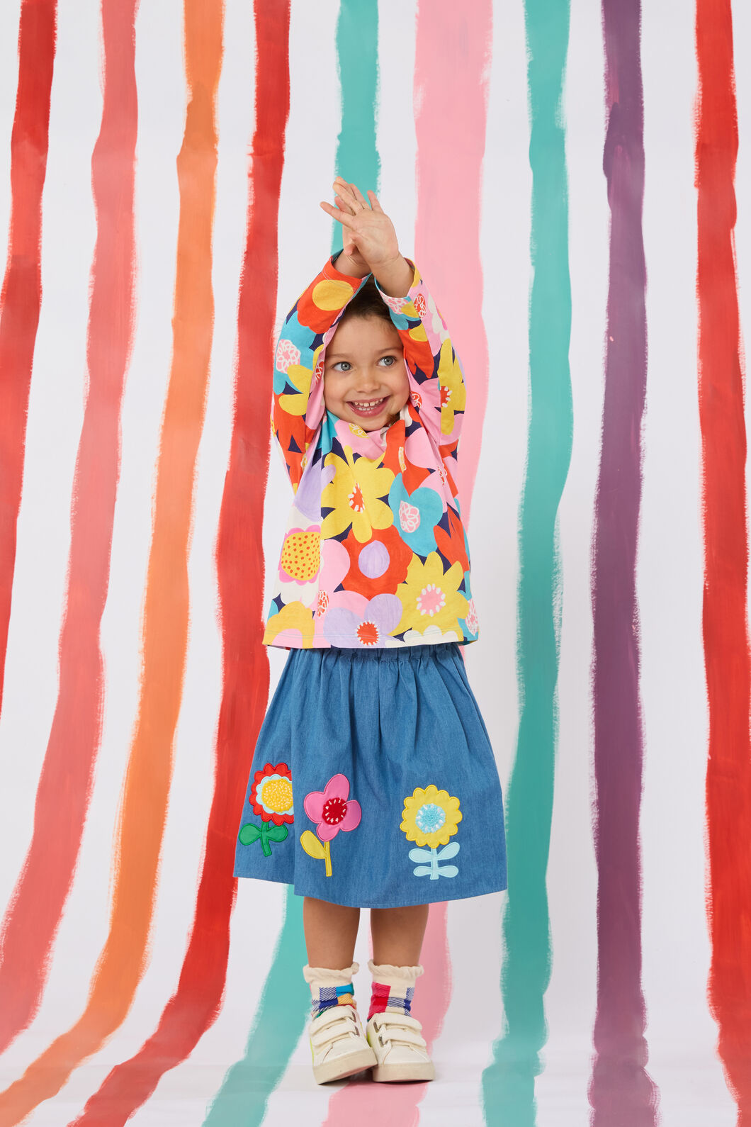 Gorman NZ - Geo Floral Kids Denim Skirt - denim