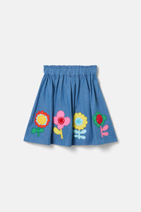 Gorman NZ - Geo Floral Kids Denim Skirt - denim