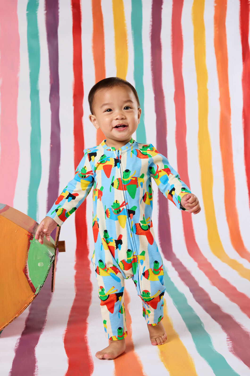 Gorman NZ - Flying Frogs Baby Onesie - stripe