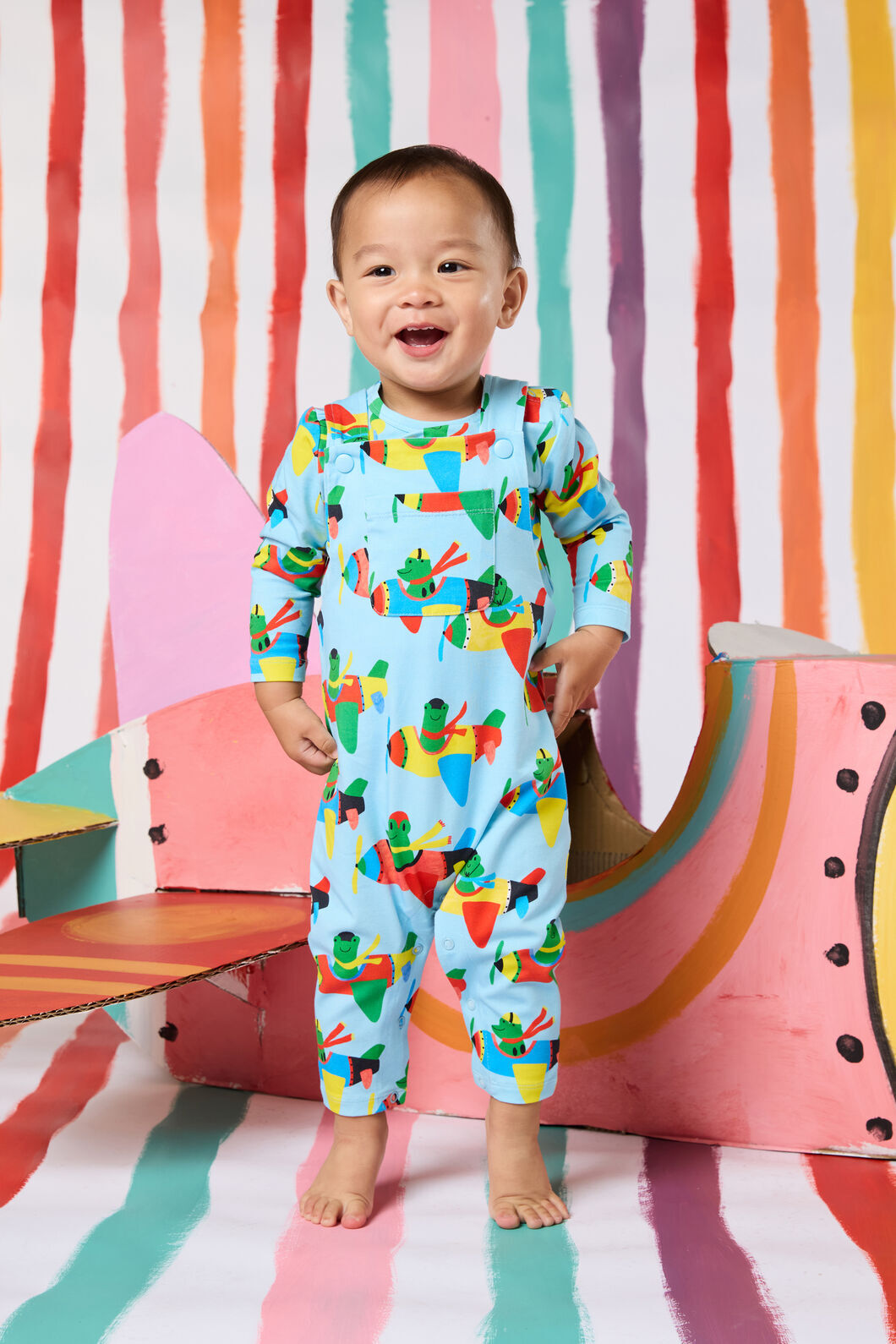 Gorman NZ - Flying Frogs Baby Overalls - blue