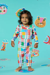 Gorman NZ - Rainbow Check Baby Overalls - multi