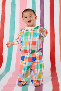 Gorman NZ - Rainbow Check Baby Sweater - multi