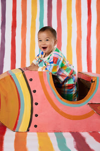 Gorman NZ - Rainbow Check Baby Sweater - multi