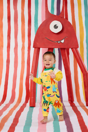 Gorman NZ - Monster Play Baby Overalls - yellow
