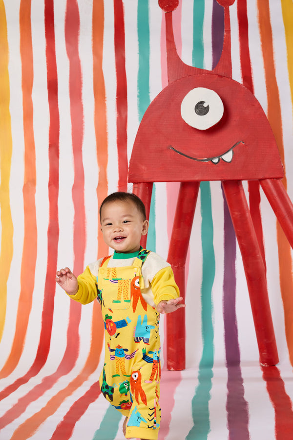 Gorman NZ - Monster Play Baby Overalls - yellow