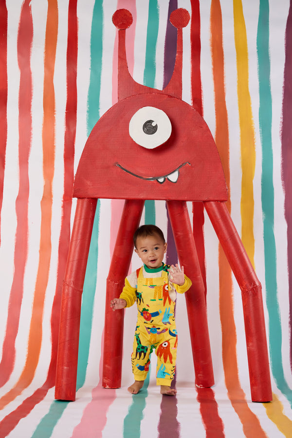 Gorman NZ - Monster Play Baby Overalls - yellow