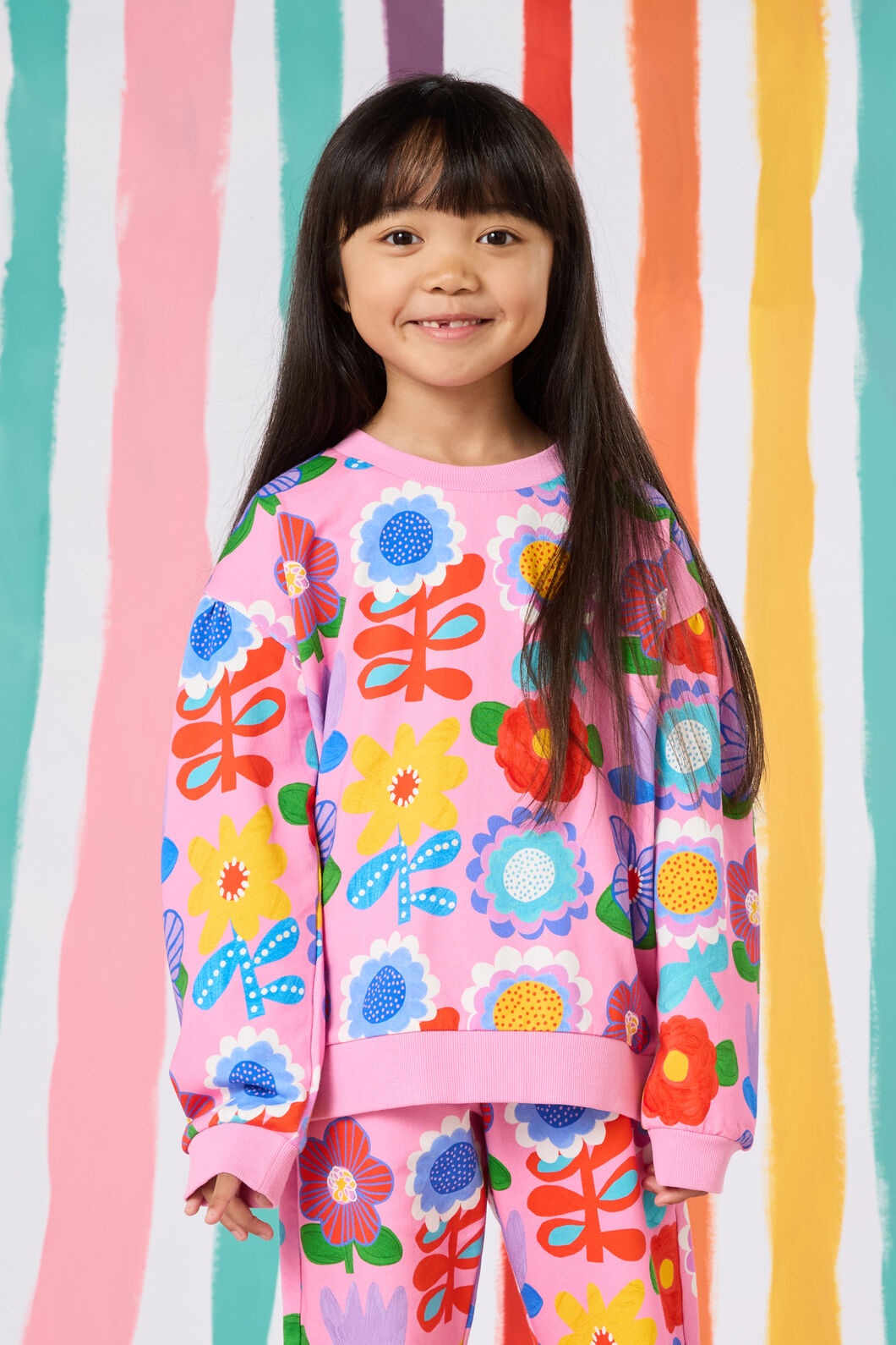 Gorman NZ - Geo Floral Kids Sweater - pink