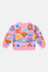 Gorman NZ - Geo Floral Kids Sweater - pink