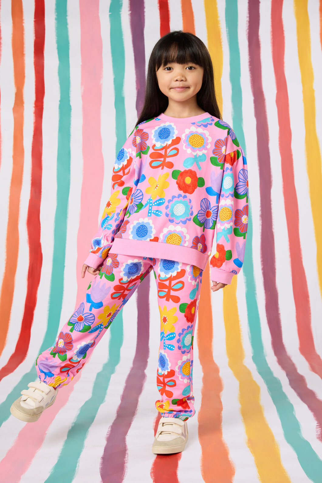 Gorman NZ - Geo Floral Kids Track Pant - pink