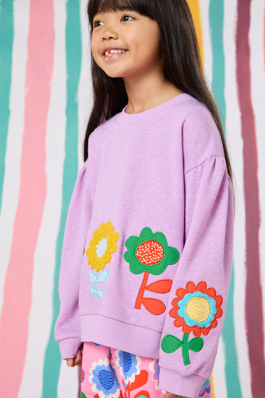 Gorman NZ - Applique Floral Kids Sweater - pink