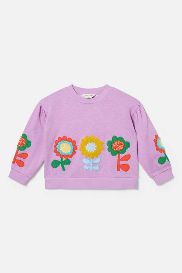 Gorman NZ - Applique Floral Kids Sweater - pink