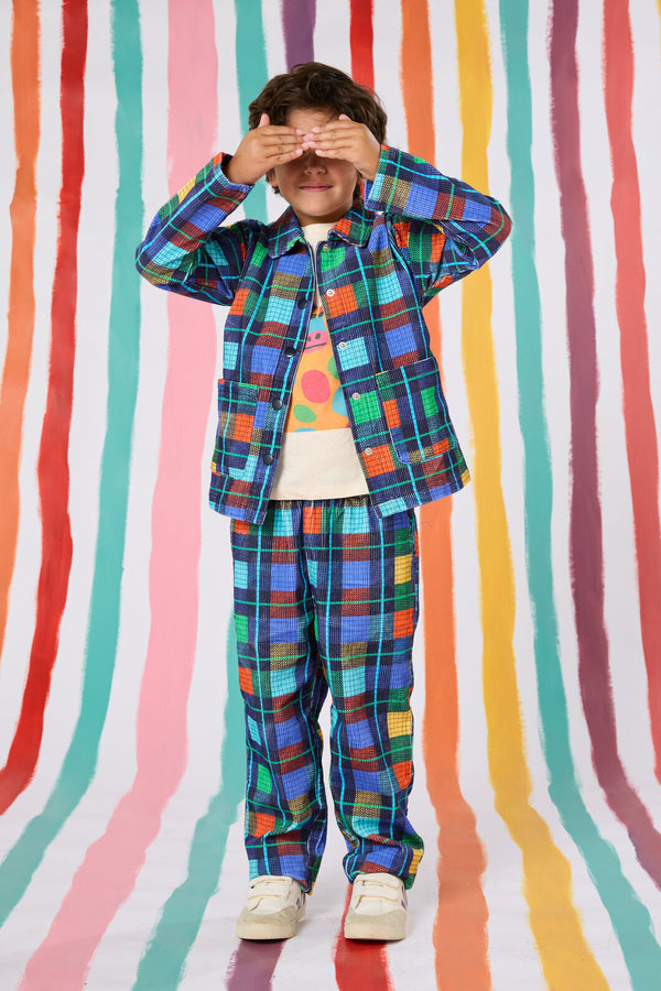 Gorman NZ - Navy Check Kids Cord Pant - navy