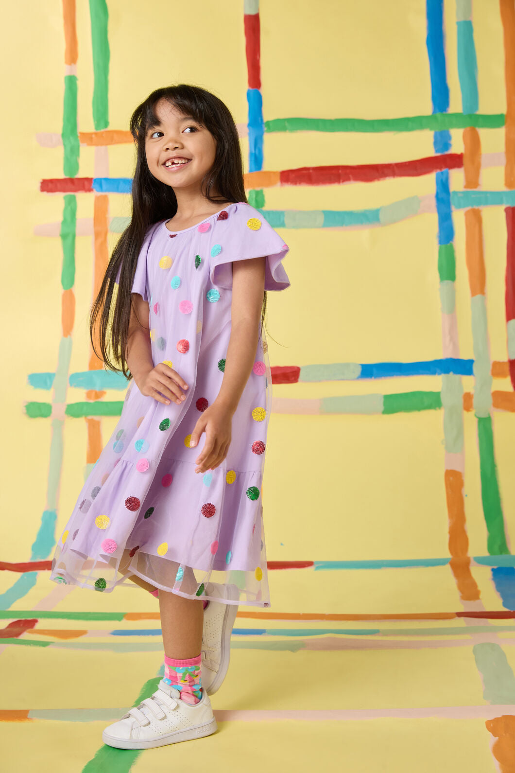 Gorman NZ - Spot Sequin Kids Dress - lilac
