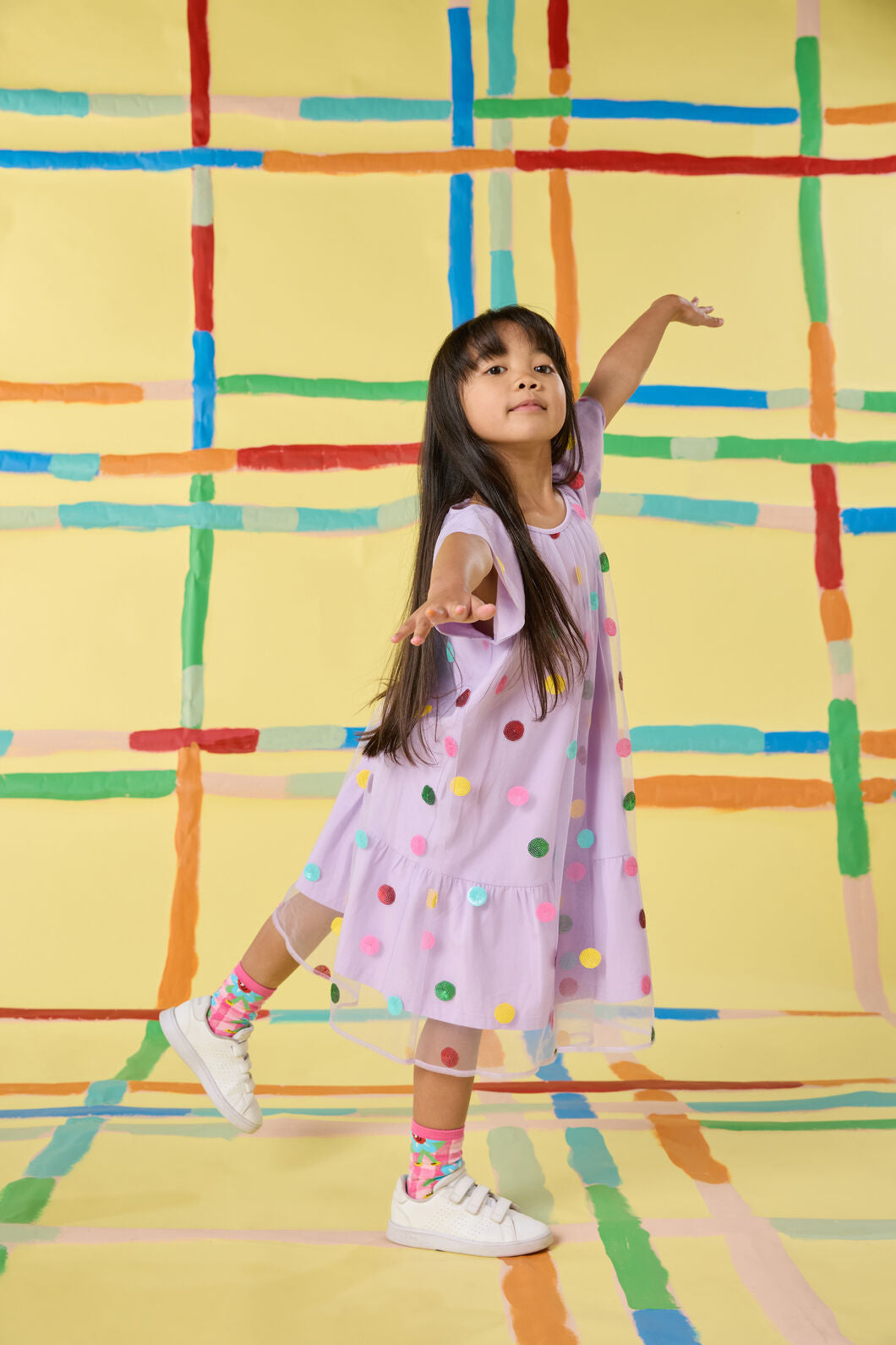 Gorman NZ - Spot Sequin Kids Dress - lilac
