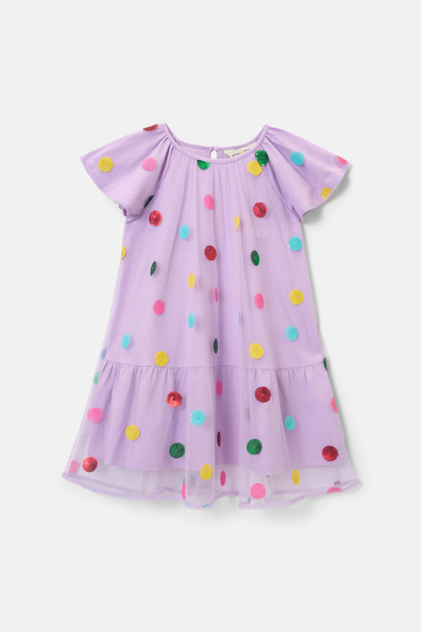 Gorman NZ - Spot Sequin Kids Dress - lilac