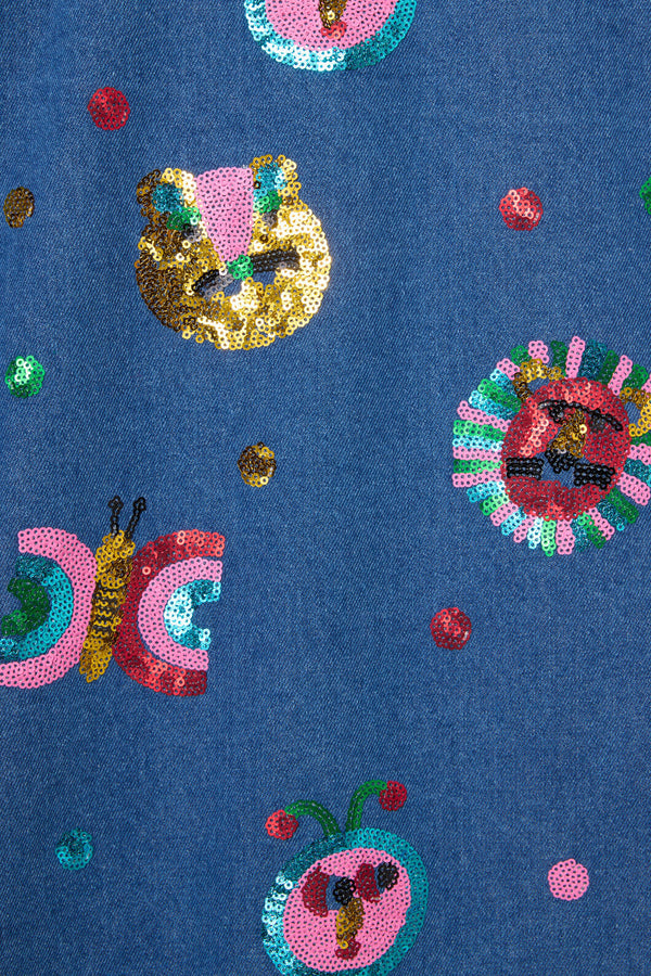 Gorman NZ - Gallery Sequins Kids Dress - denim