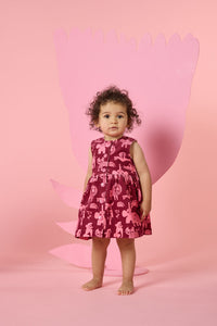 Gorman NZ - Soft Animal Baby Pini Dress - maroon