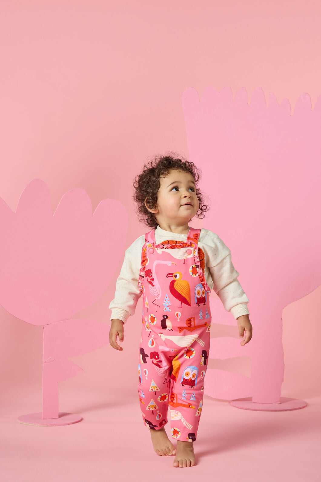 Gorman NZ - Funky Birds Baby Overalls - pink