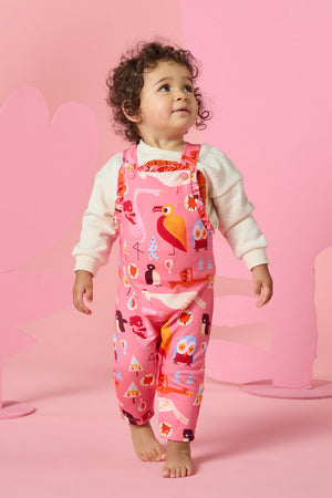 Gorman NZ - Funky Birds Baby Overalls - pink