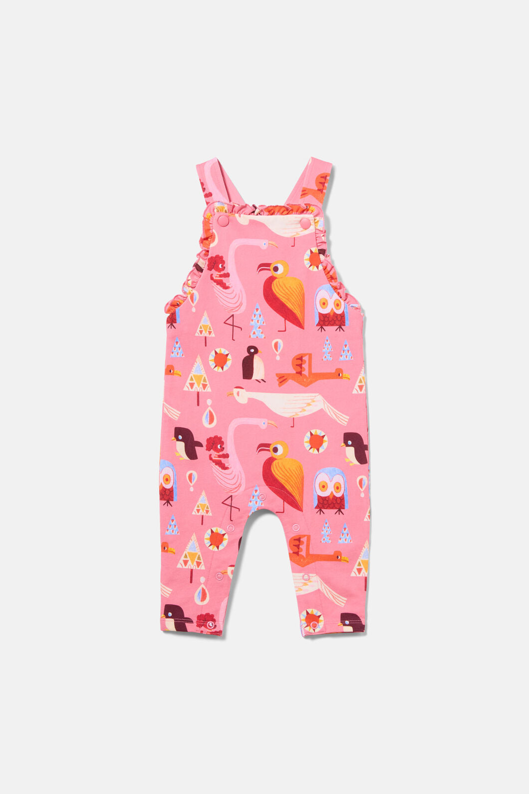 Gorman NZ - Funky Birds Baby Overalls - pink