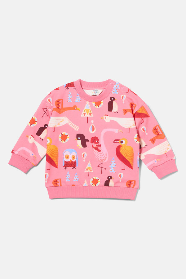 Gorman NZ - Funky Birds Baby Sweater - pink