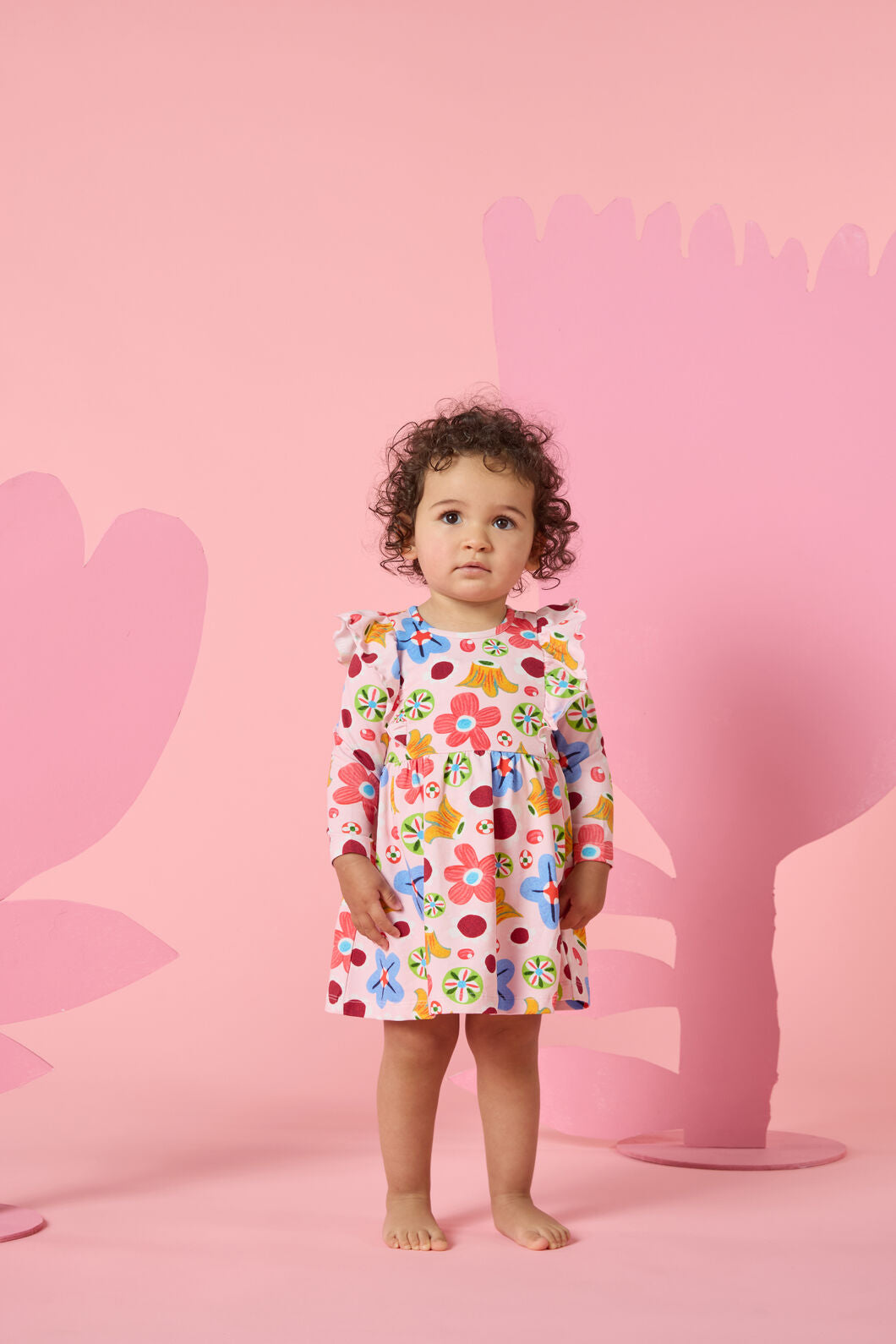 Gorman NZ - Spotty Floral Baby Frill Dress - pink