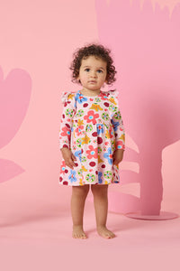 Gorman NZ - Spotty Floral Baby Frill Dress - pink