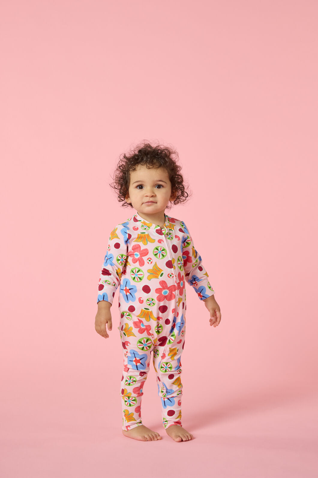 Gorman NZ - Spotty Floral Baby Onesie - pink