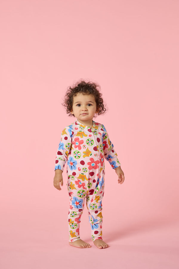 Gorman NZ - Spotty Floral Baby Onesie - pink