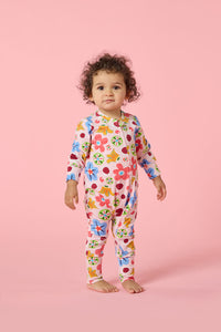 Gorman NZ - Spotty Floral Baby Grow suit - pink