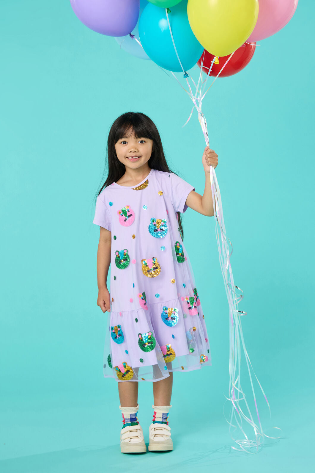 Gorman NZ - Leo Leopard Sequins Kids Dress - lilac