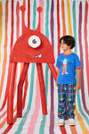 Gorman NZ - Happy Monster Guy Kids T-Shirt - blue