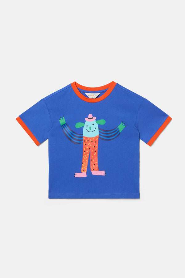 Gorman NZ - Happy Monster Guy Kids T-Shirt - blue