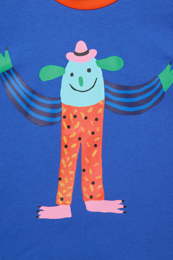 Gorman NZ - Happy Monster Guy Kids T-Shirt - blue