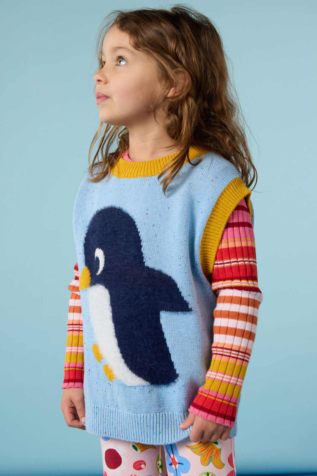 Gorman NZ - Fluffy Penguin Kids Knit Vest - blue