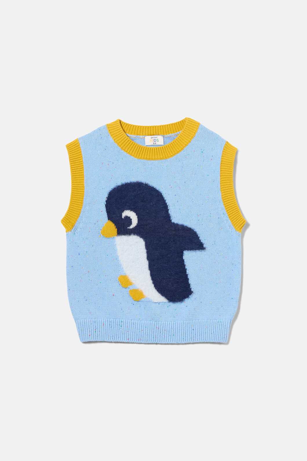 Gorman NZ - Fluffy Penguin Kids Knit Vest - blue