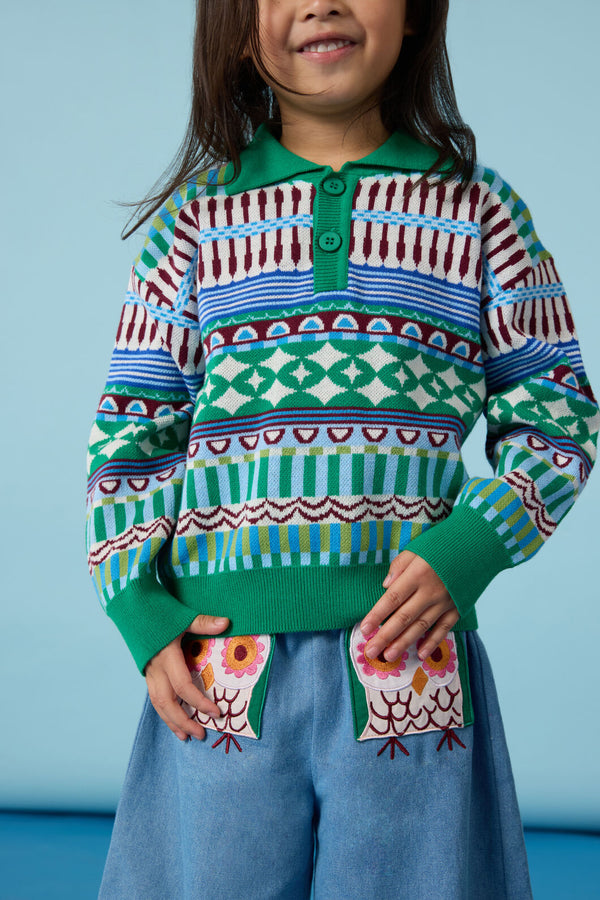 Gorman NZ - Abstract Kids Knit Jumper - blue