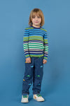 Gorman NZ - Retro Stripes Rib Knit Top - blue