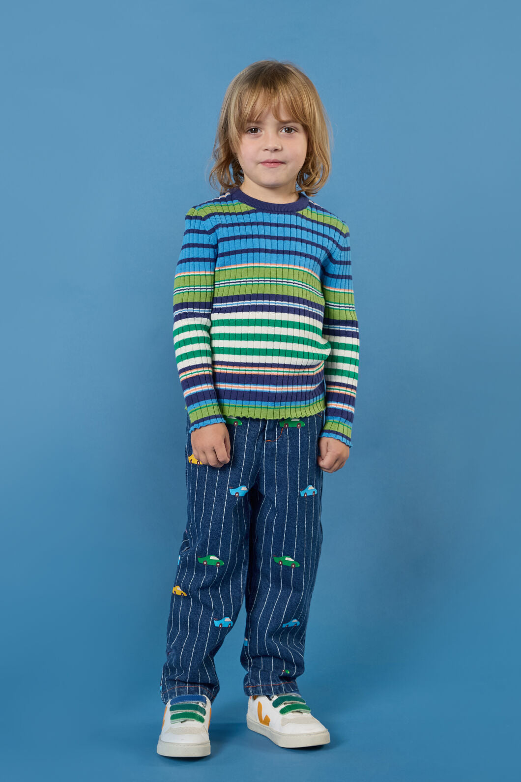 Gorman NZ - Retro Stripes Rib Knit Top - blue