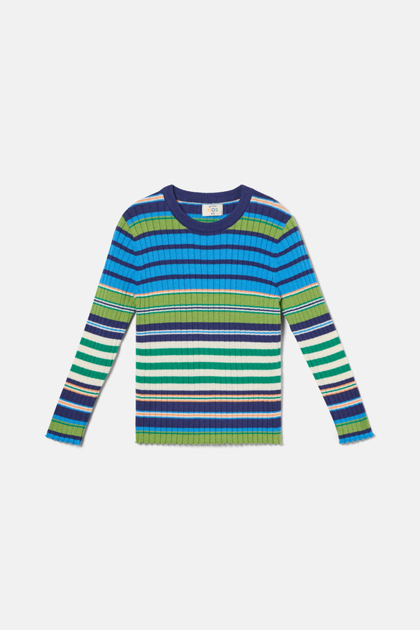 Gorman NZ - Retro Stripes Rib Knit Top - blue